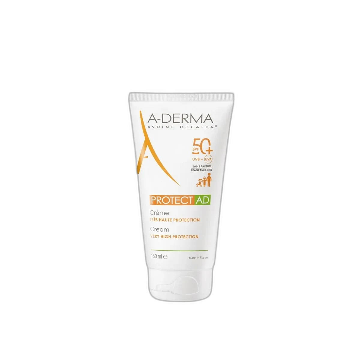 A-Derma Protect AD Cream SPF 50+ in a white soft squeeze tube