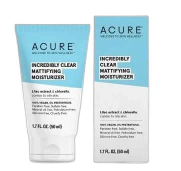 Acure Incredibly Clear Mattifying Moisturizer frosted glass jar