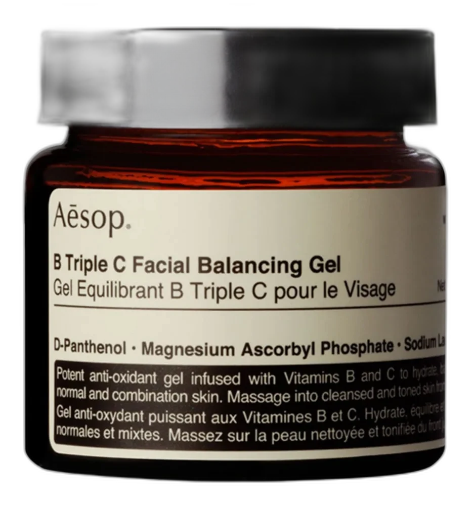 Aesop B Triple C Facial Balancing Gel 60ml amber glass bottle