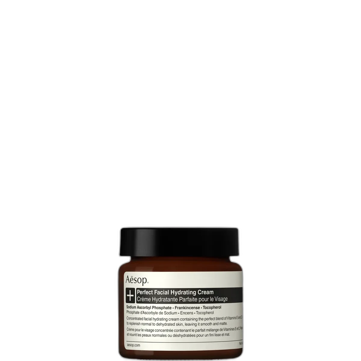 Aesop Perfect Facial Hydrating Cream amber glass jar, 60 ml rich daytime moisturizer with vitamin C