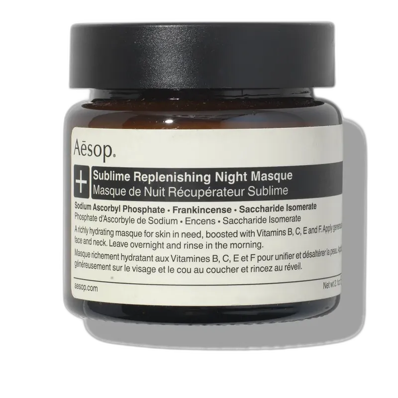 Aesop Sublime Replenishing Night Masque amber glass jar