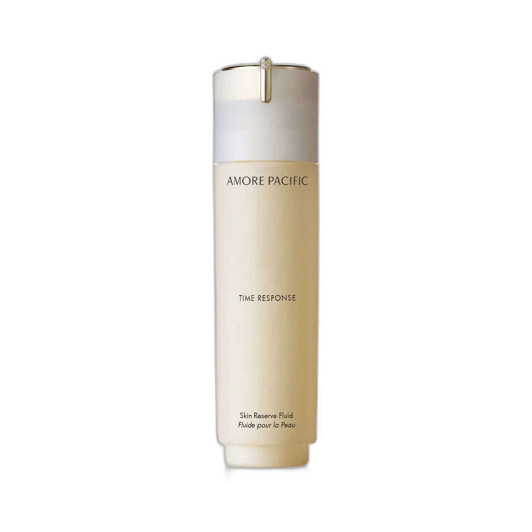 Amorepacific Time Response Skin Renewal Fluid bottle with green tea-infused anti-aging formula