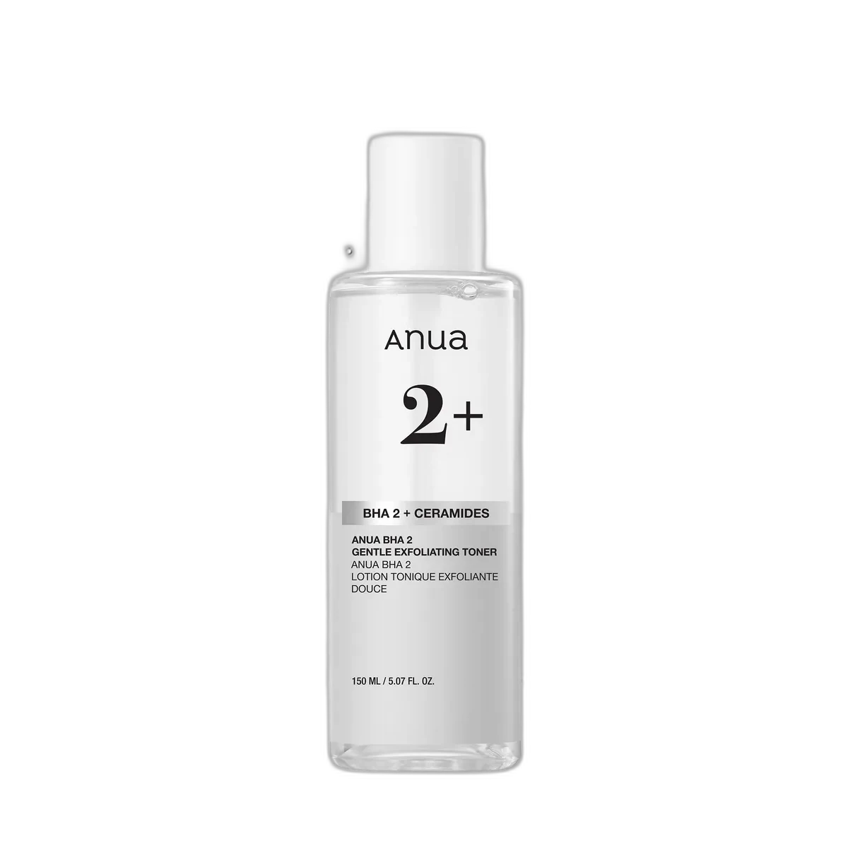 Anua BHA 2% Gentle Exfoliating Toner 150ml bottle with pump dispenser in blue-navy packaging