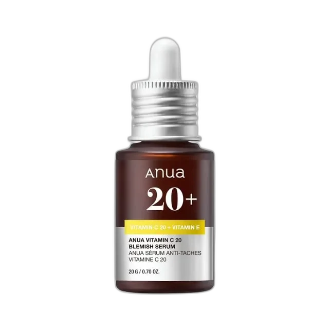 Anua Green Lemon Vita C Blemish Serum 20ml in a dark glass dropper bottle