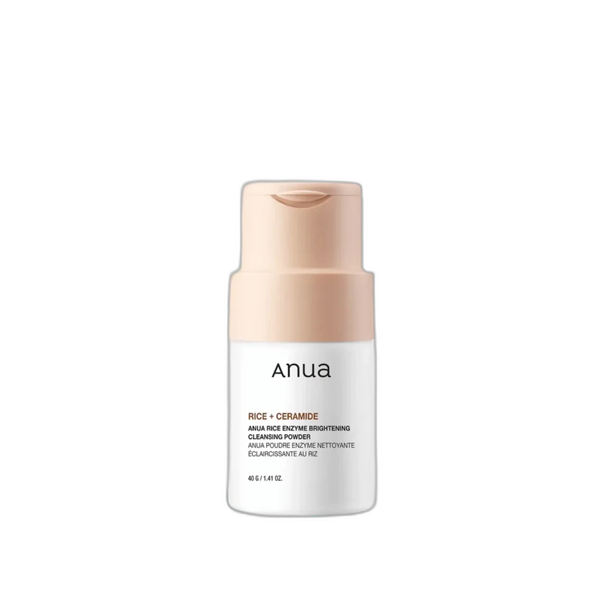 Anua Rice Enzyme Brightening Cleansing Powder 40g jar with rice line branding