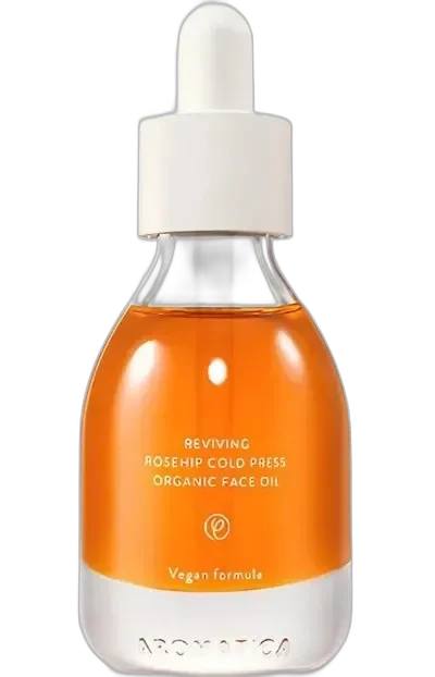 Aromatica Organic Rose Hip Oil 30ml amber glass bottle with dropper