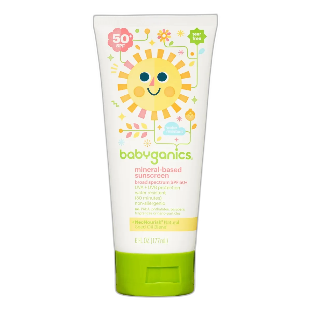 Babyganics Mineral-Based Sunscreen Lotion SPF 50 tube for baby and kids sun protection