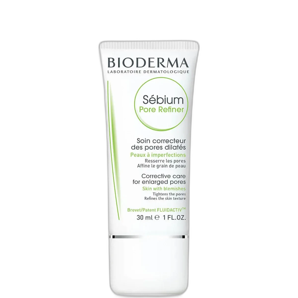Bioderma Sebium Pore Refiner 30ml squeeze tube with green Sebium line branding