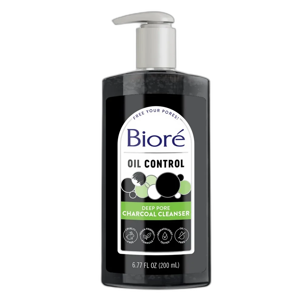 Bioré Deep Pore Charcoal Cleanser black gel face wash 6.77 oz tube