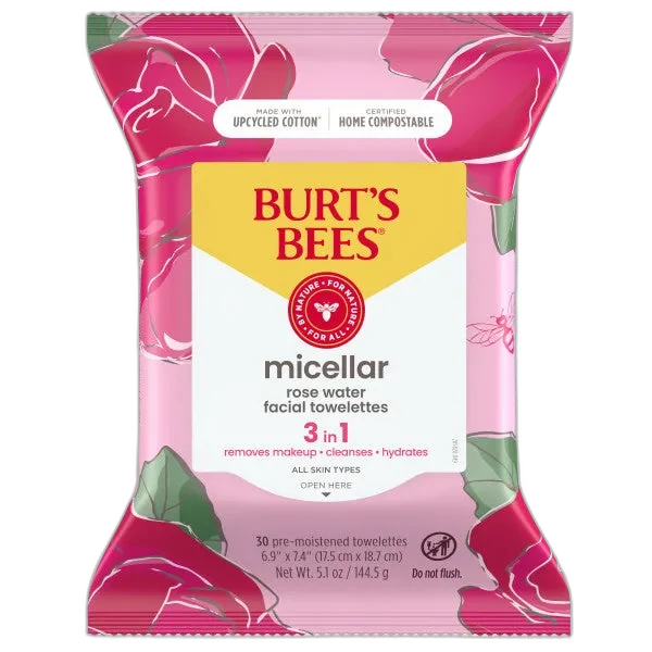 Burt's Bees Micellar Cleansing Towelettes with Rose Water package