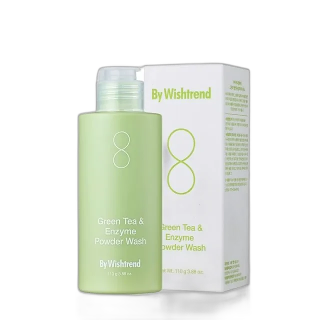 By Wishtrend Green Tea & Enzyme Powder Wash 80g frosted jar with sifter cap