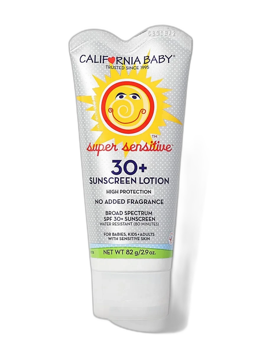 California Baby Super Sensitive No Fragrance Broad Spectrum SPF 30+ Sunscreen tube