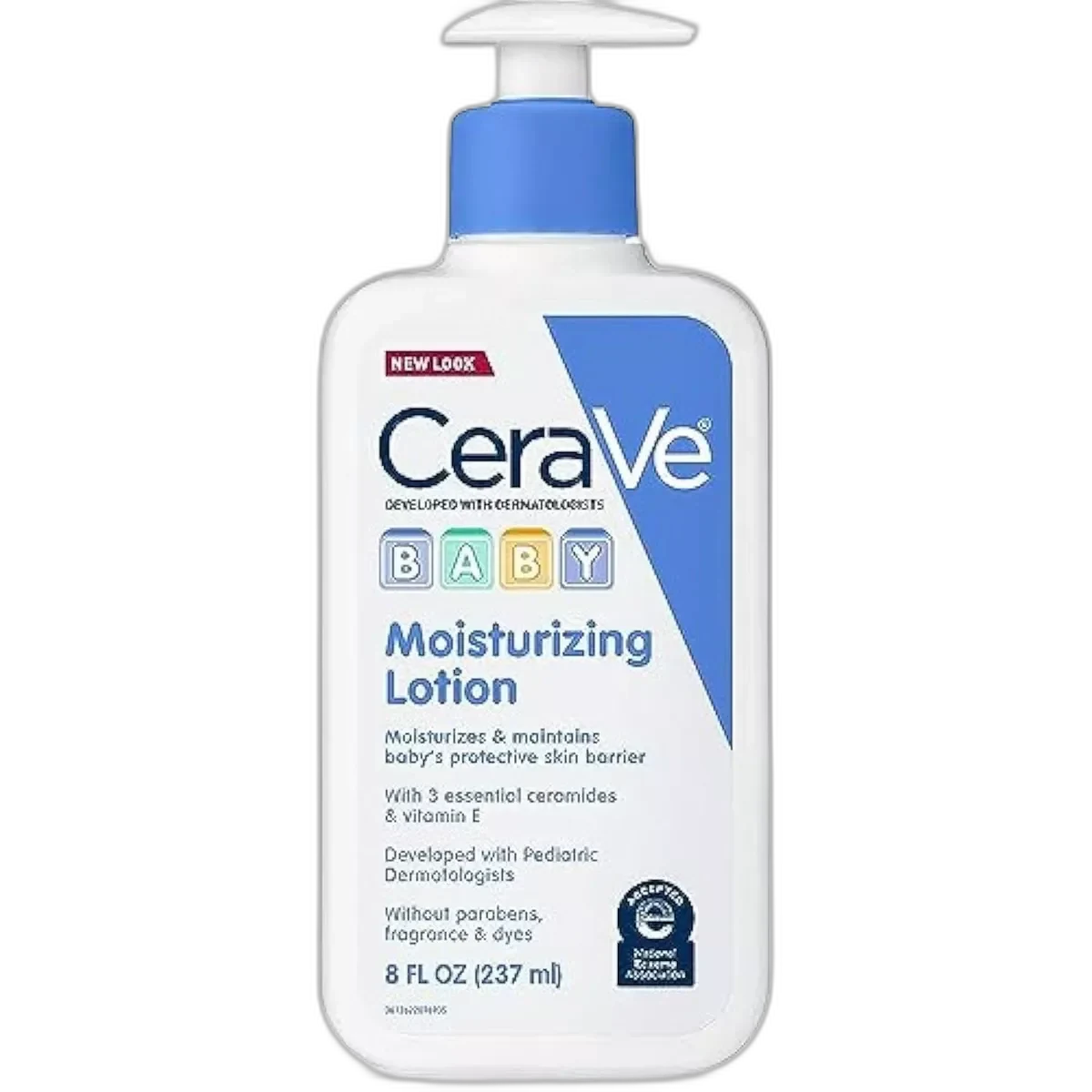 CeraVe Baby Moisturizing Lotion 8 oz bottle with light blue and white baby branding