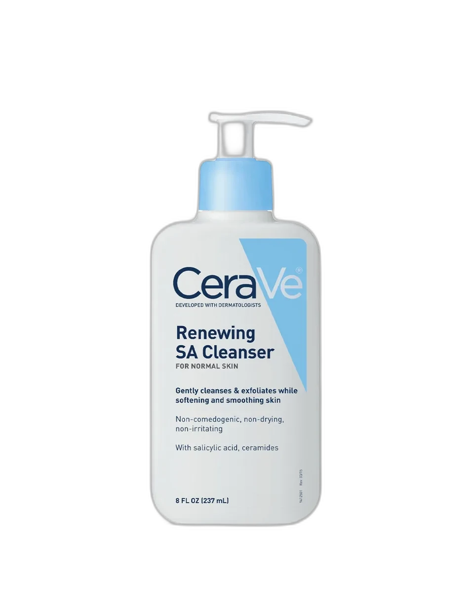 CeraVe Renewing SA Cleanser 8 fl oz bottle with salicylic acid