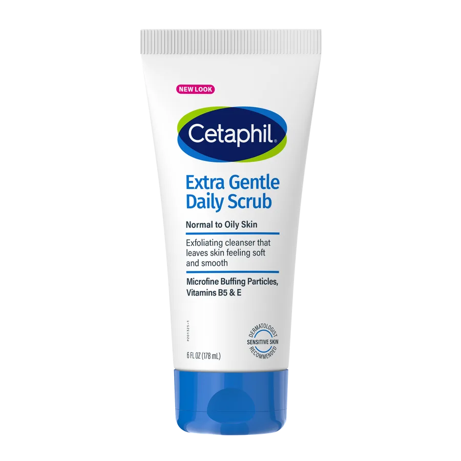 Cetaphil Daily Exfoliating Cleanser tube with teal branding and flip-top cap