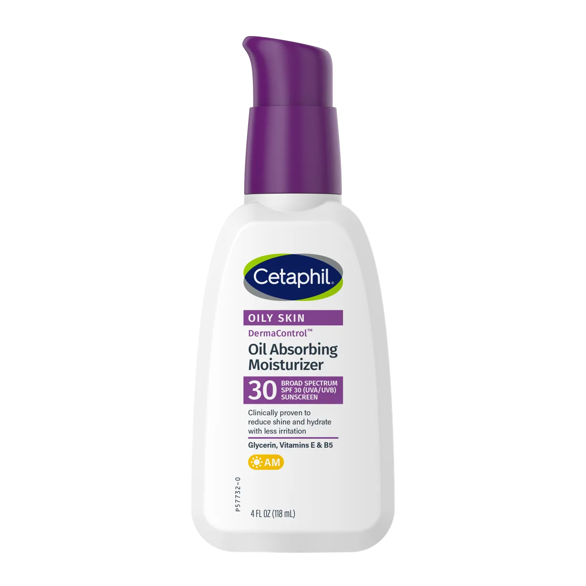 Cetaphil PRO DermaControl Oil Absorbing Moisturizer SPF 30 in a white bottle with blue