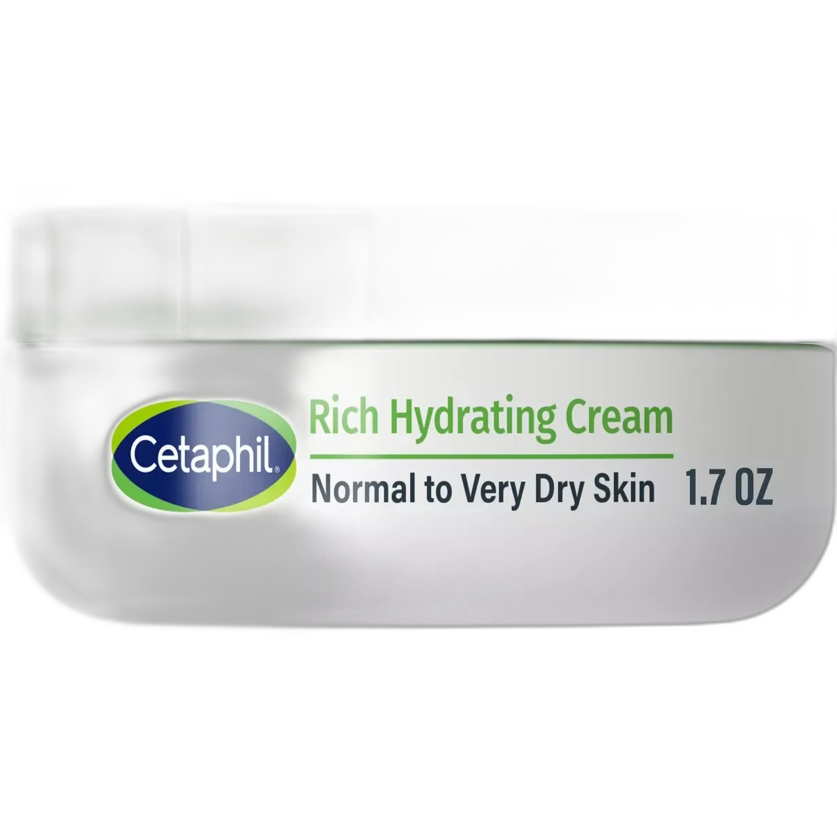 Cetaphil Rich Hydrating Night Cream in white jar with teal cap