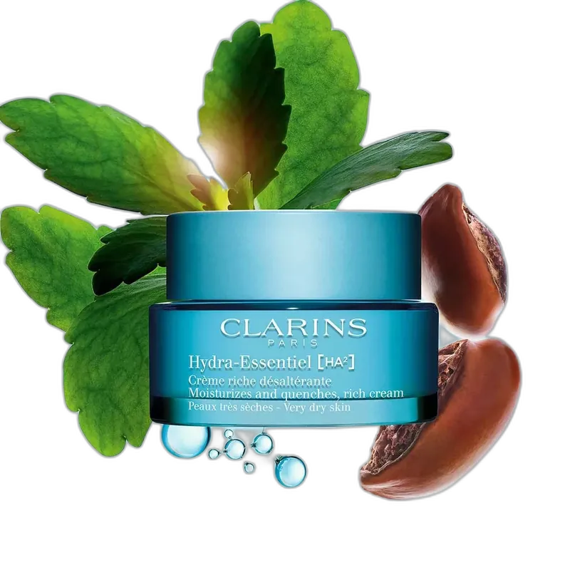 Clarins Hydra-Essentiel Moisturizing Rich Cream jar for very dry skin