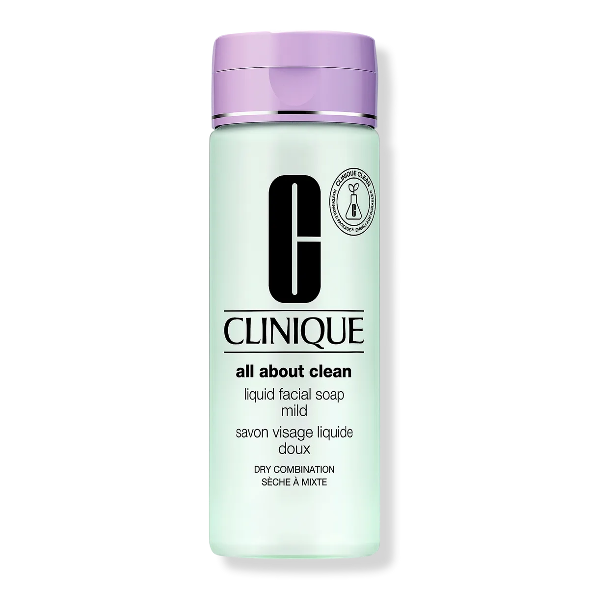 Clinique Liquid Facial Soap Mild in transparent pump bottle