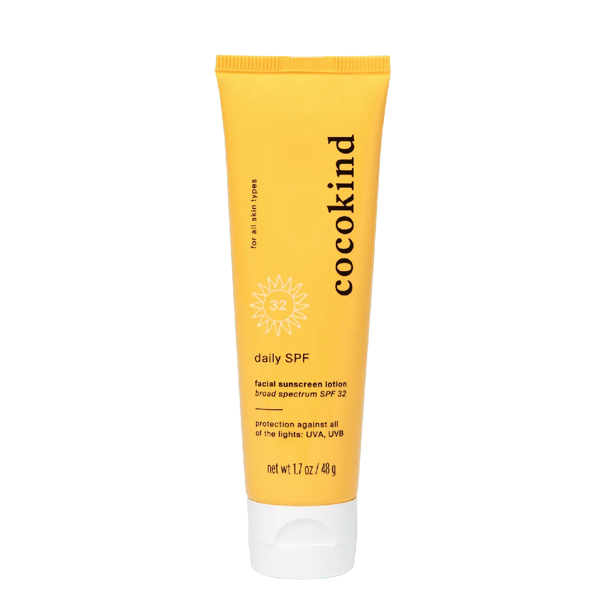 Cocokind Daily SPF 32 mineral sunscreen in simple recyclable tube