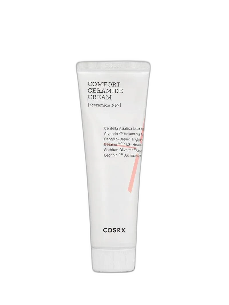 COSRX Balancium Comfort Ceramide Cream in a white squeeze tube with green accents