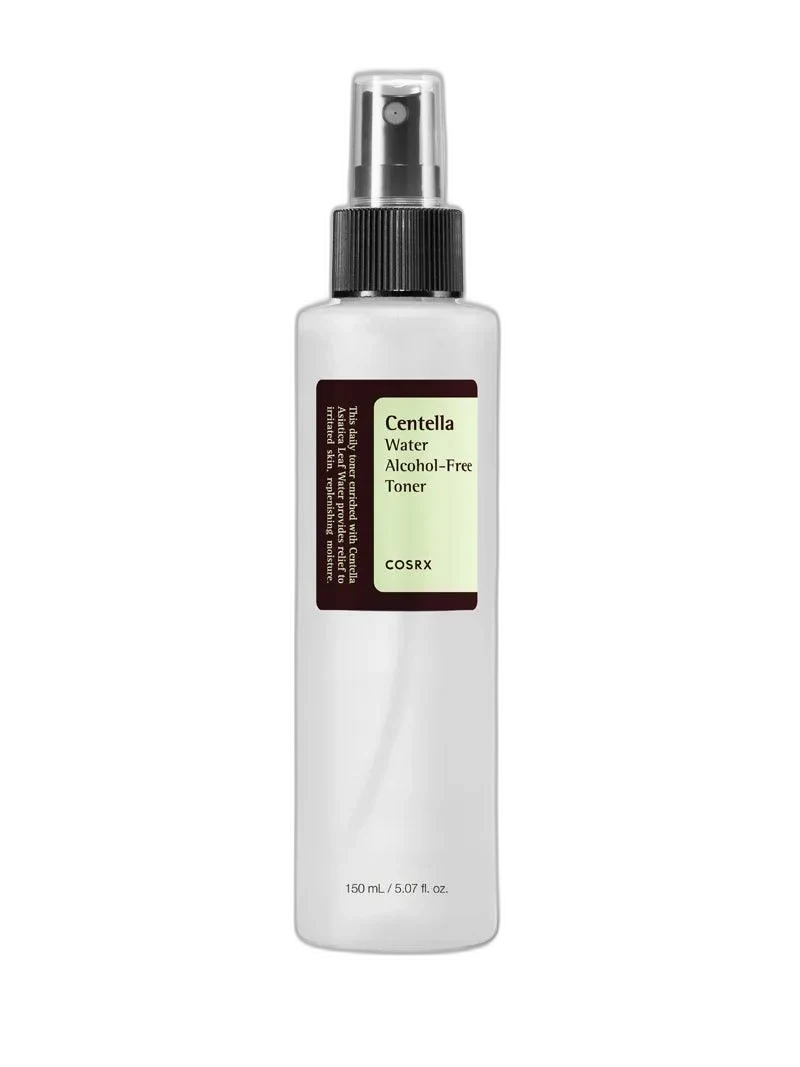 COSRX Centella Water Alcohol-Free Toner in a clear spray bottle