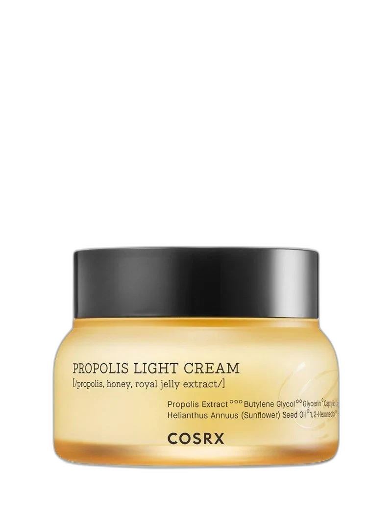COSRX Full Fit Propolis Light Cream in a honey-pot-inspired amber jar