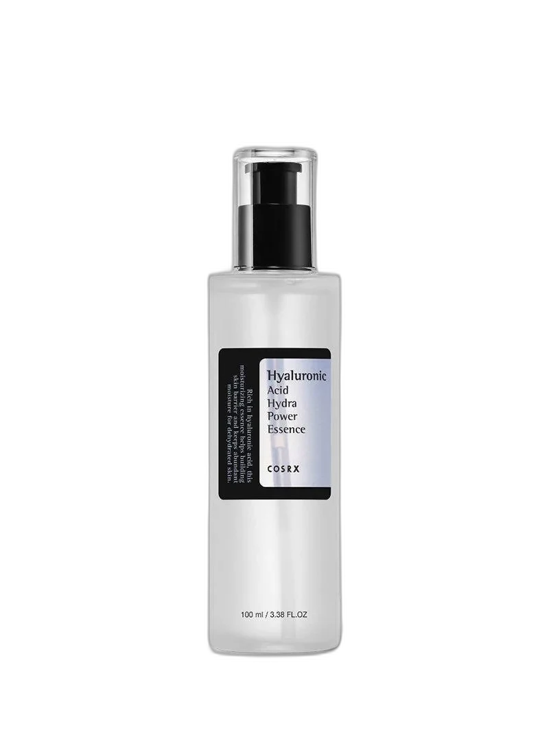 COSRX Hyaluronic Acid Hydra Power Essence in a clear bottle with white label
