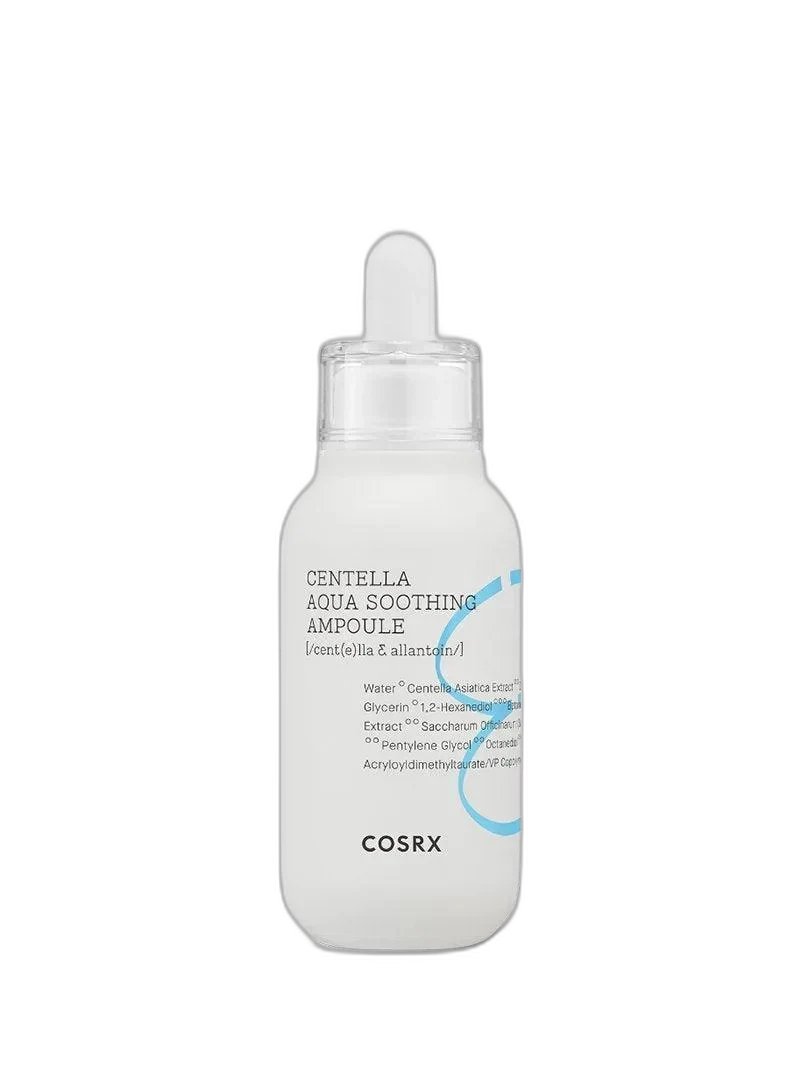 COSRX Hydrium Centella Aqua Soothing Ampoule in a glass dropper bottle