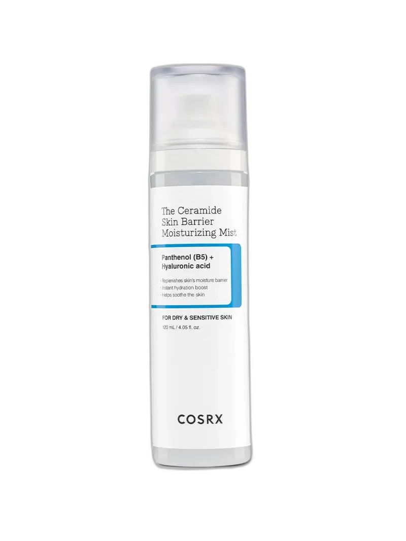 COSRX The Ceramide Skin Barrier Moisturizing Mist spray bottle with white packaging