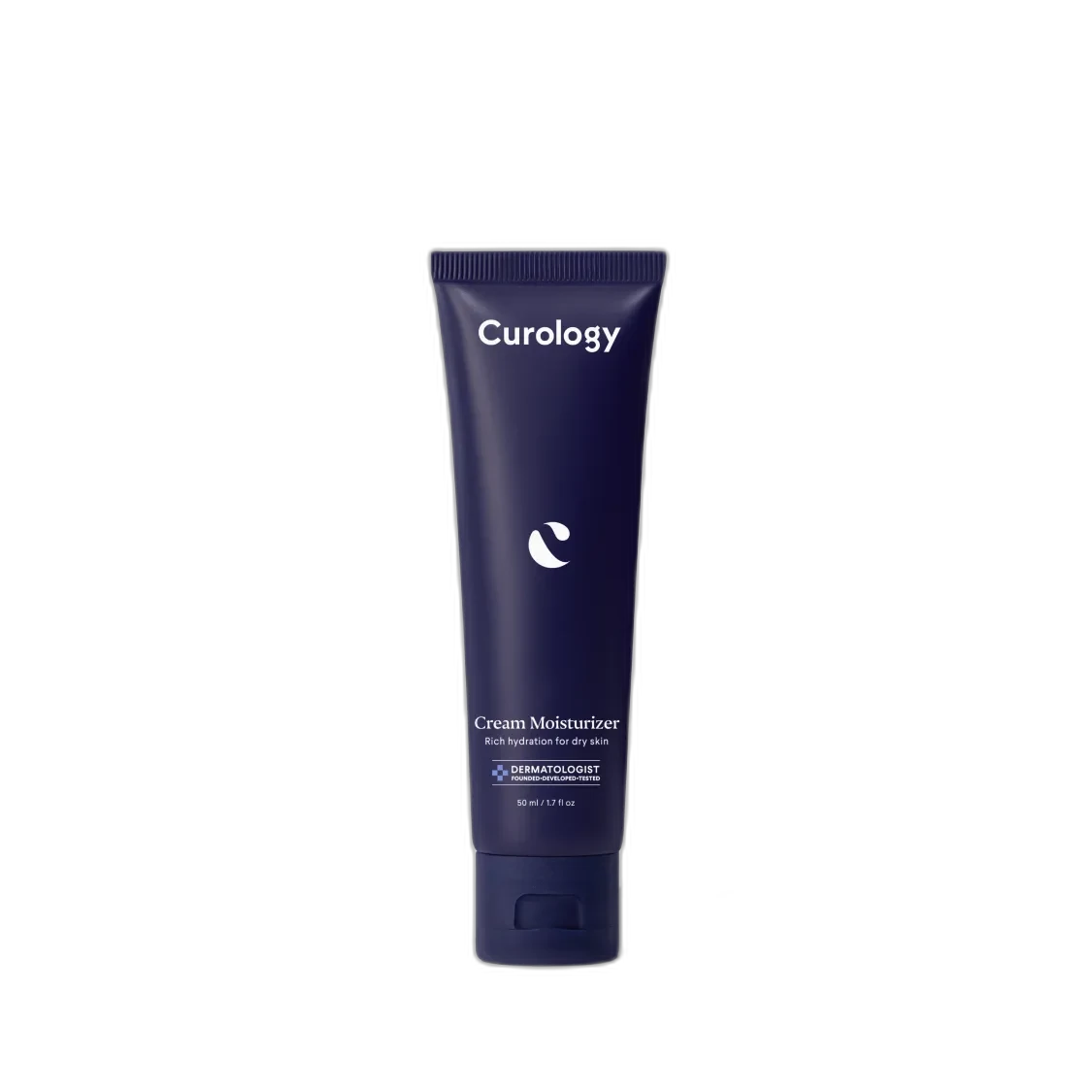 Curology Rich Moisturizer in white airless pump bottle with clean minimalist branding