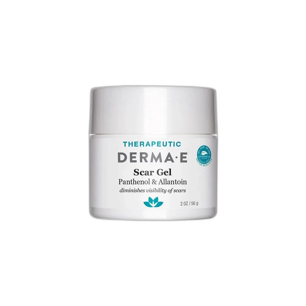 Derma E Scar Gel 2 oz jar with green label