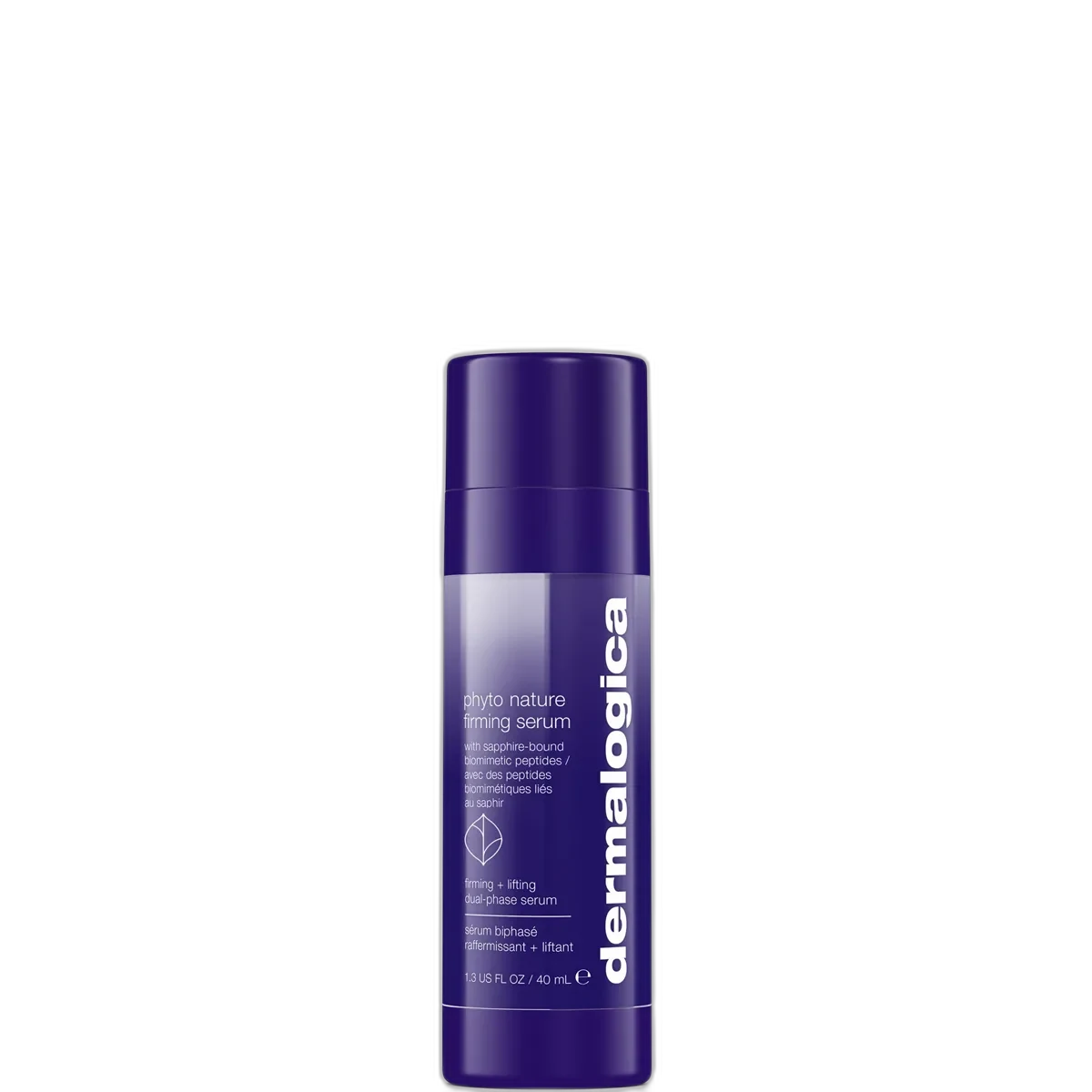 Dermalogica Phyto Nature Firming Serum in purple dual-chamber airless pump bottle
