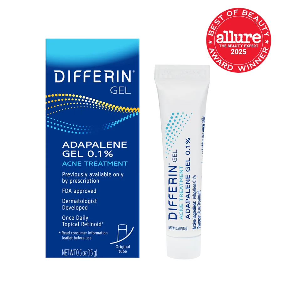 Differin Adapalene Gel 0.1% tube and box packaging