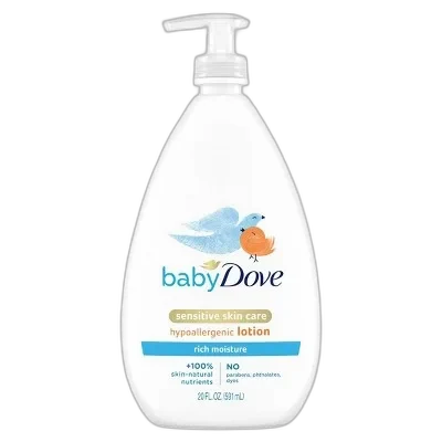 Dove Baby Rich Moisture Hypoallergenic Lotion, white bottle, 13 fl oz