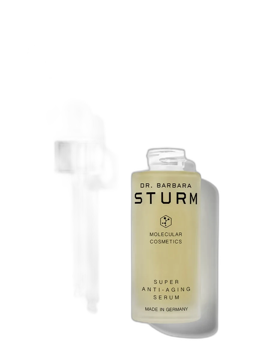 Dr. Barbara Sturm Super Anti-Aging Serum in frosted glass dropper bottle