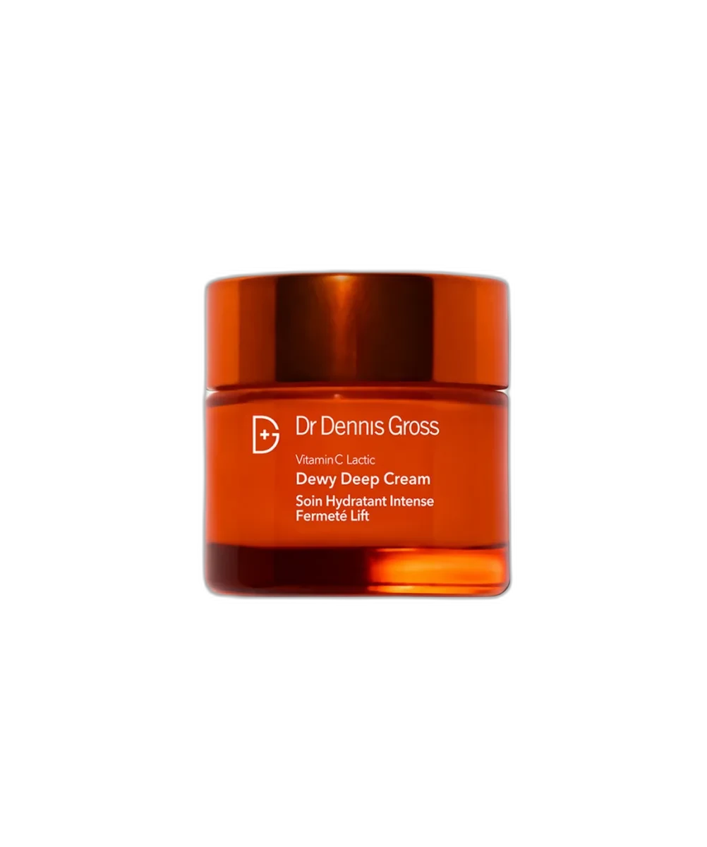 Dr. Dennis Gross Vitamin C Lactic Dewy Deep Cream 2 oz frosted glass jar