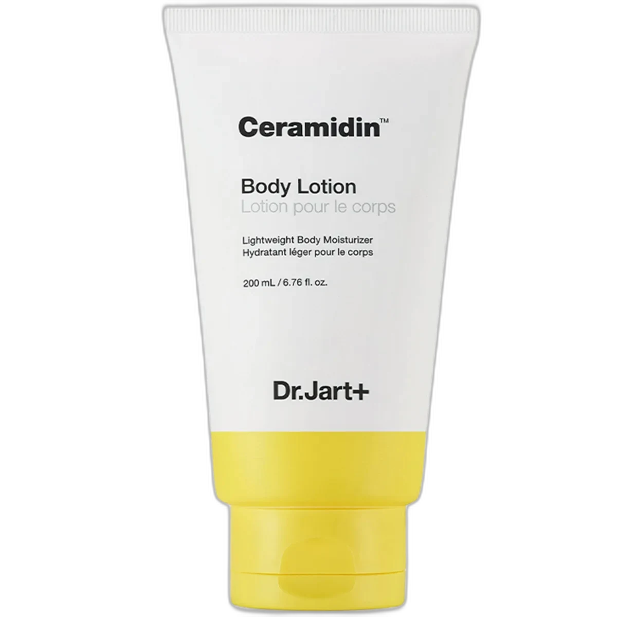 Dr. Jart+ Ceramidin Body Lotion orange squeeze tube with white text