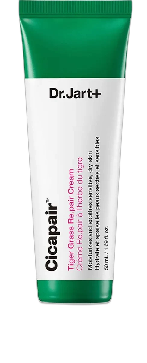 Dr. Jart+ Cicapair Tiger Grass Re.Pair Cream in a green jar with white lid