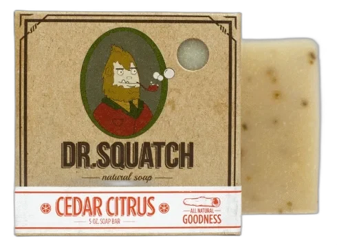 Dr. Squatch Cedar Citrus Natural Bar Soap 5 oz kraft paper package