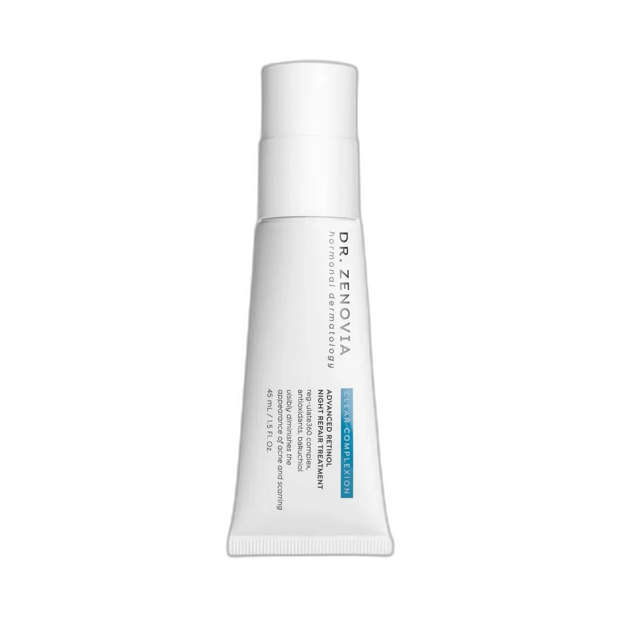 Glass dropper bottle of Dr. Zenovia Hormonal Dermatology Retinol Refining Serum