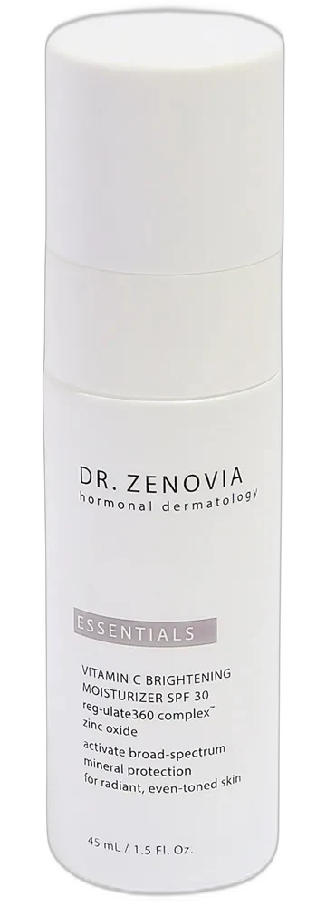 White pump tube of Dr. Zenovia Vitamin C Brightening Moisturizer