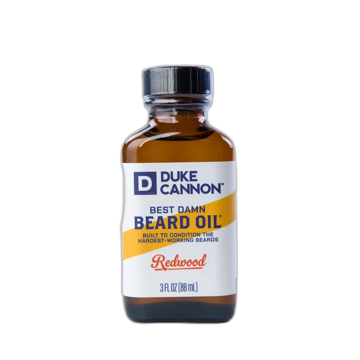 Duke Cannon Best Damn Beard Oil 3oz bottle with Redwood scent