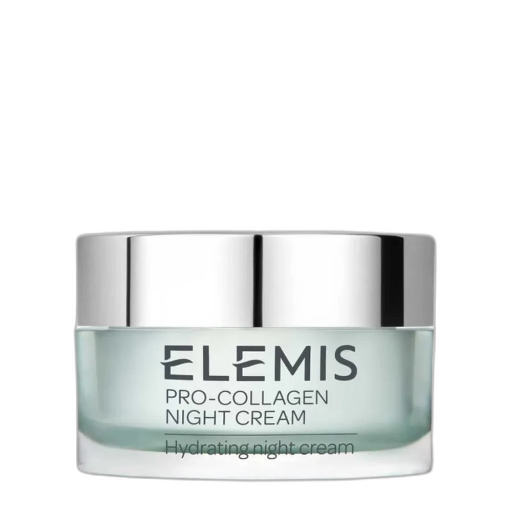 Elemis Pro-Collagen Oxygenating Night Cream in a dark teal glass jar