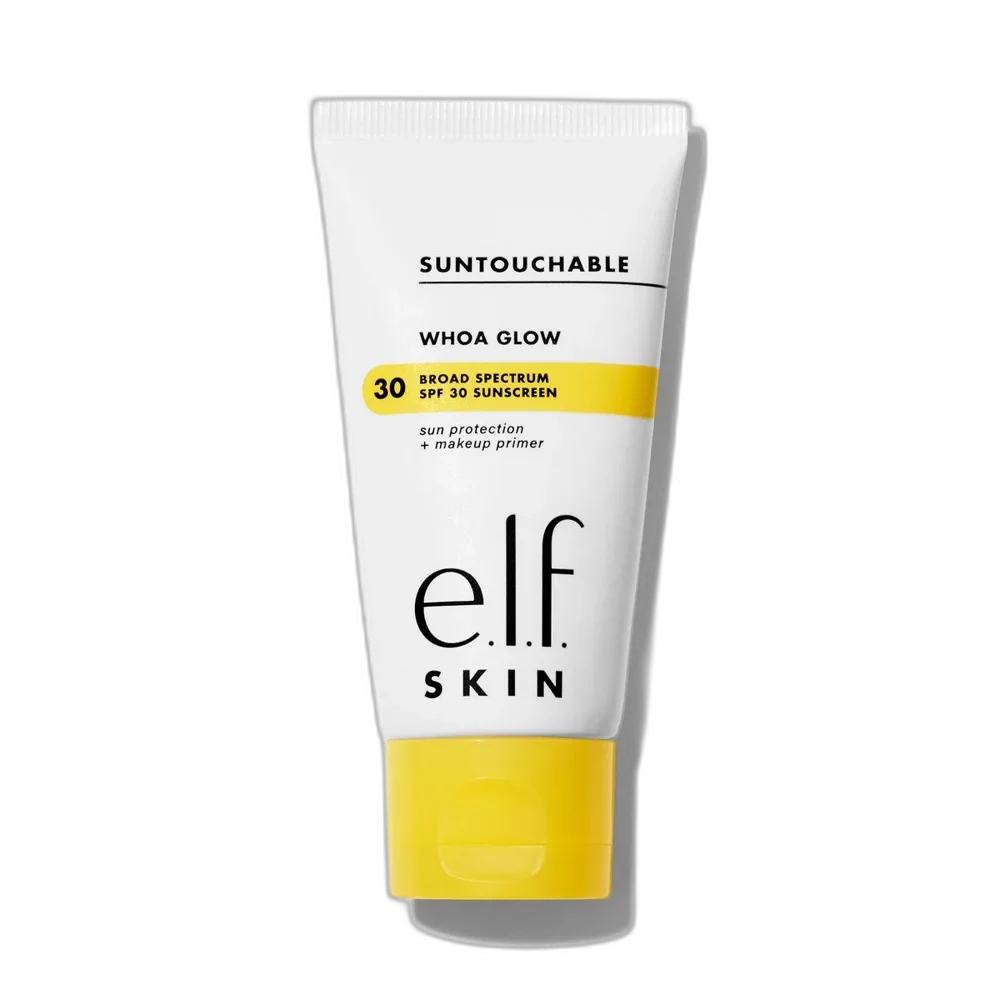 e.l.f. Skin SUNTOUCHABLE! Whoa Glow SPF 30 sunscreen primer in a squeeze tube