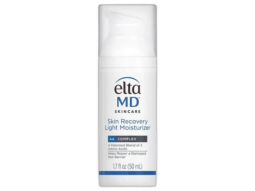 EltaMD Skin Recovery Light Moisturizer pump bottle on white background
