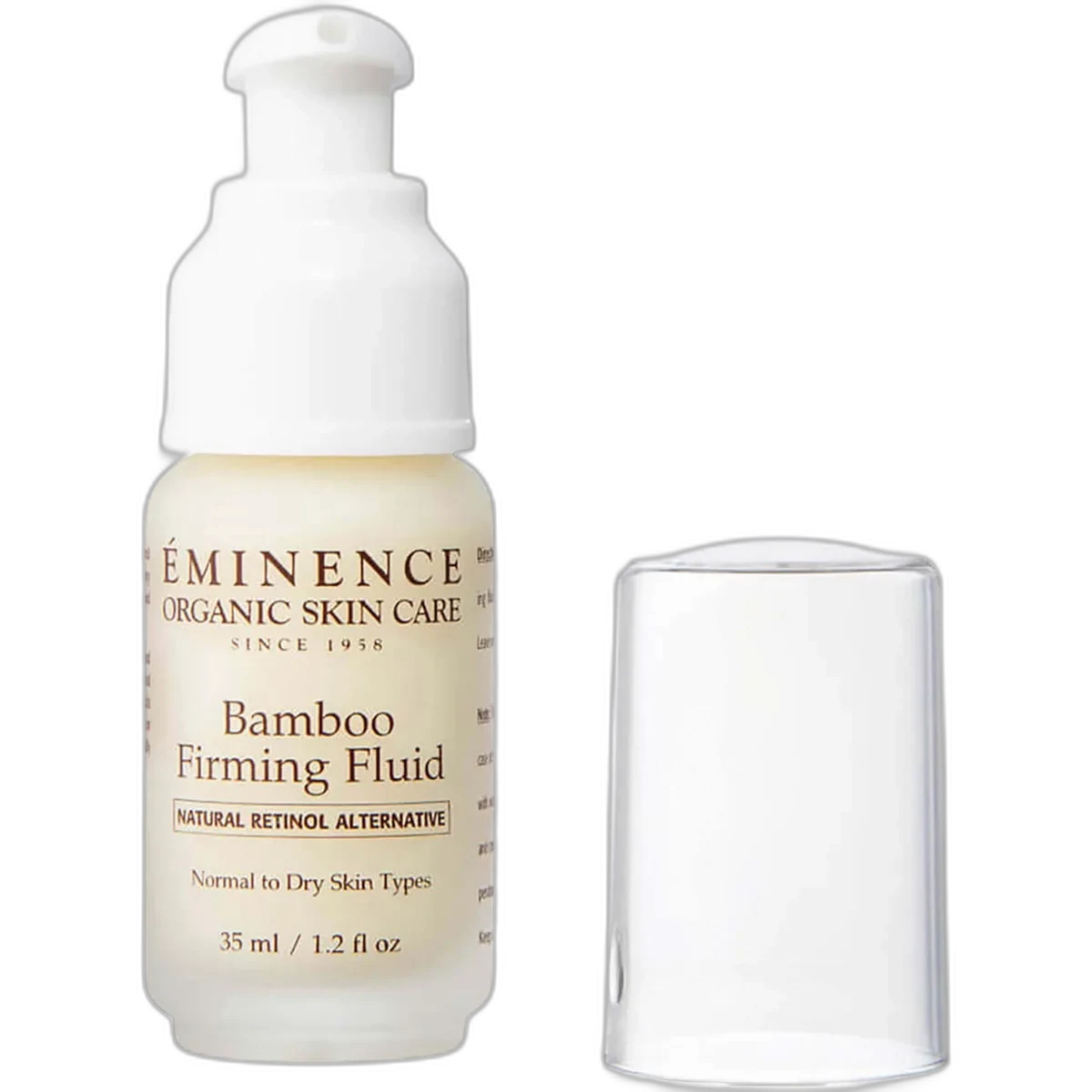 Eminence Organic Skin Care Bamboo Firming Fluid 30ml frosted glass bottle with pump