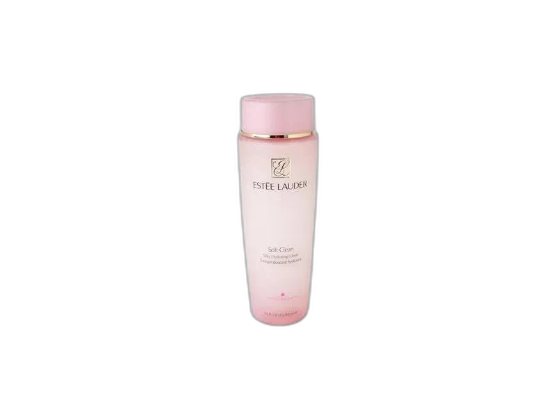 Estée Lauder Soft Clean Silky Hydrating Lotion clear bottle with blue label