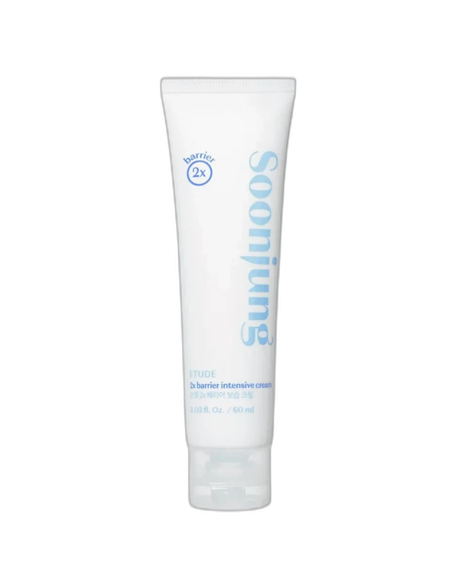 Etude SoonJung 2x Barrier Intensive Cream in a pastel blue squeeze tube
