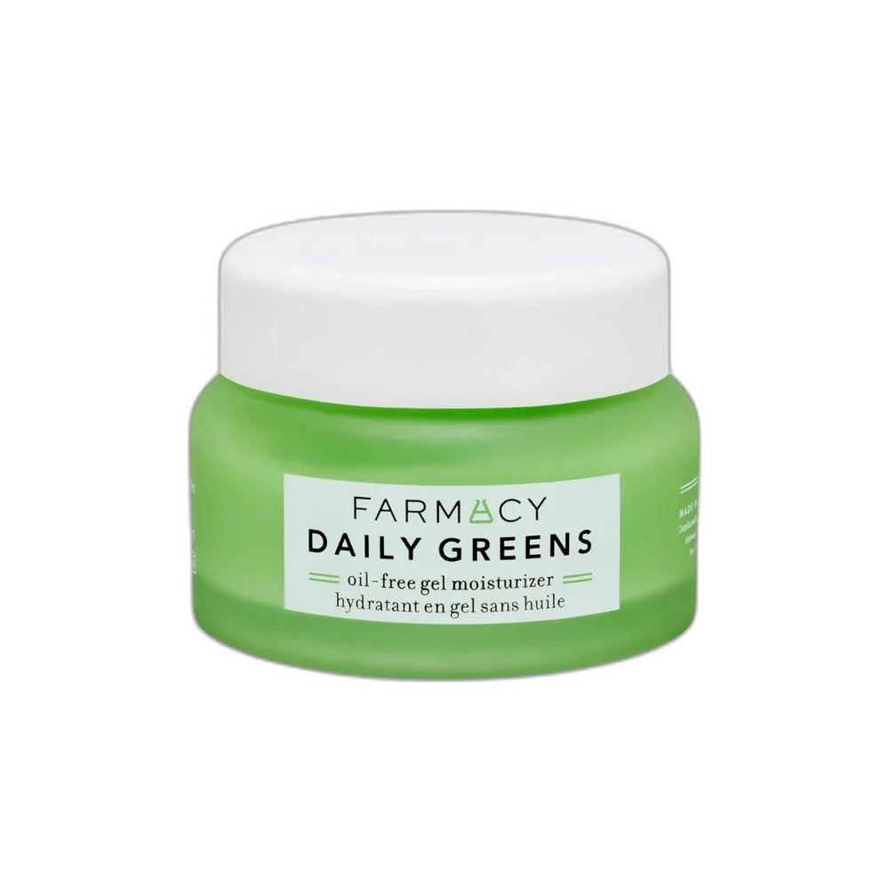 Farmacy Daily Greens Oil-Free Gel Moisturizer in a green glass jar